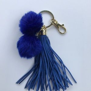 NWOT tassel keychain with pom poms